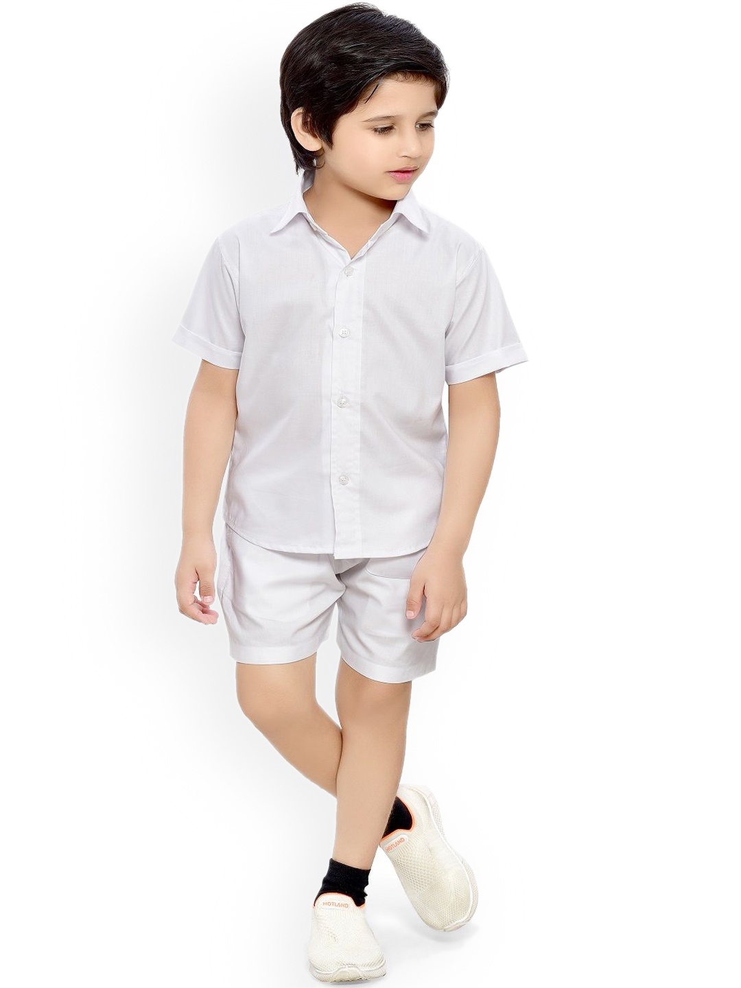 

BAESD Pure Cotton Shirt with Shorts, White