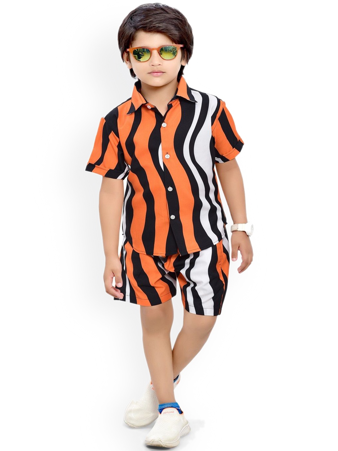 

BAESD Printed Pure Cotton Clothing Set, Orange