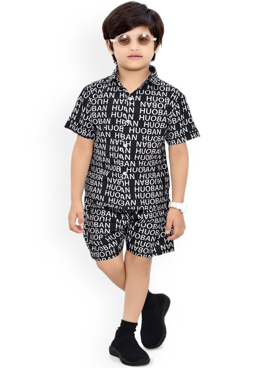 

BAESD Printed Pure Cotton Clothing Set, Black