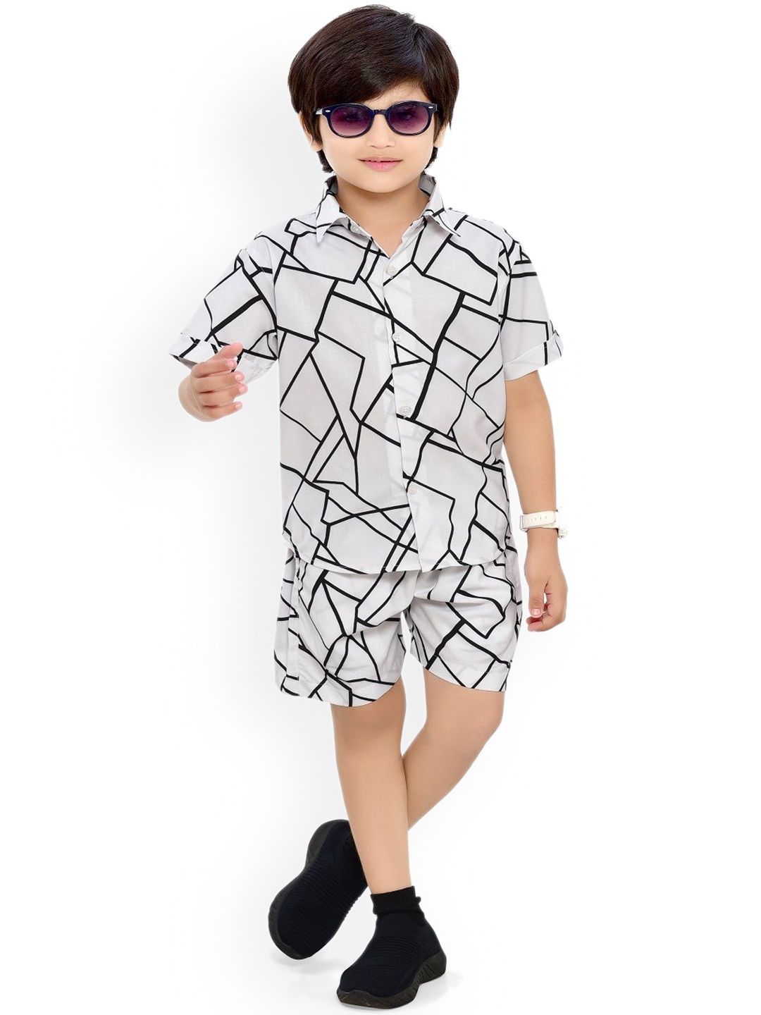 

BAESD Printed Pure Cotton Clothing Set, White