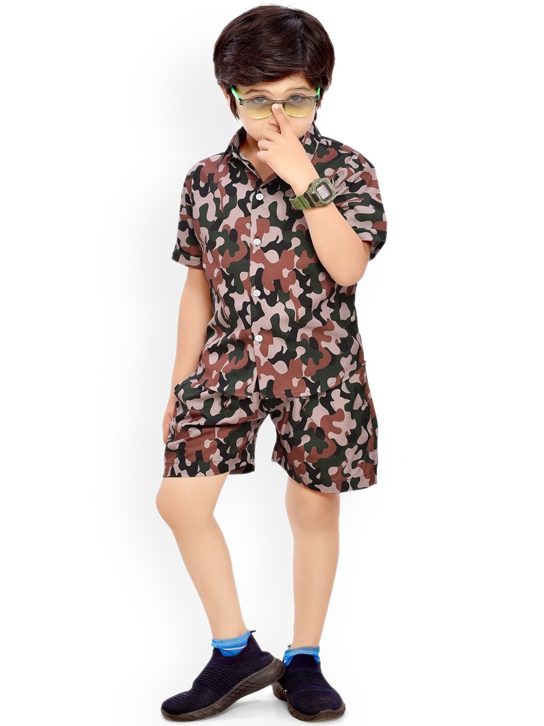 

BAESD Printed Pure Cotton Clothing Set, Brown