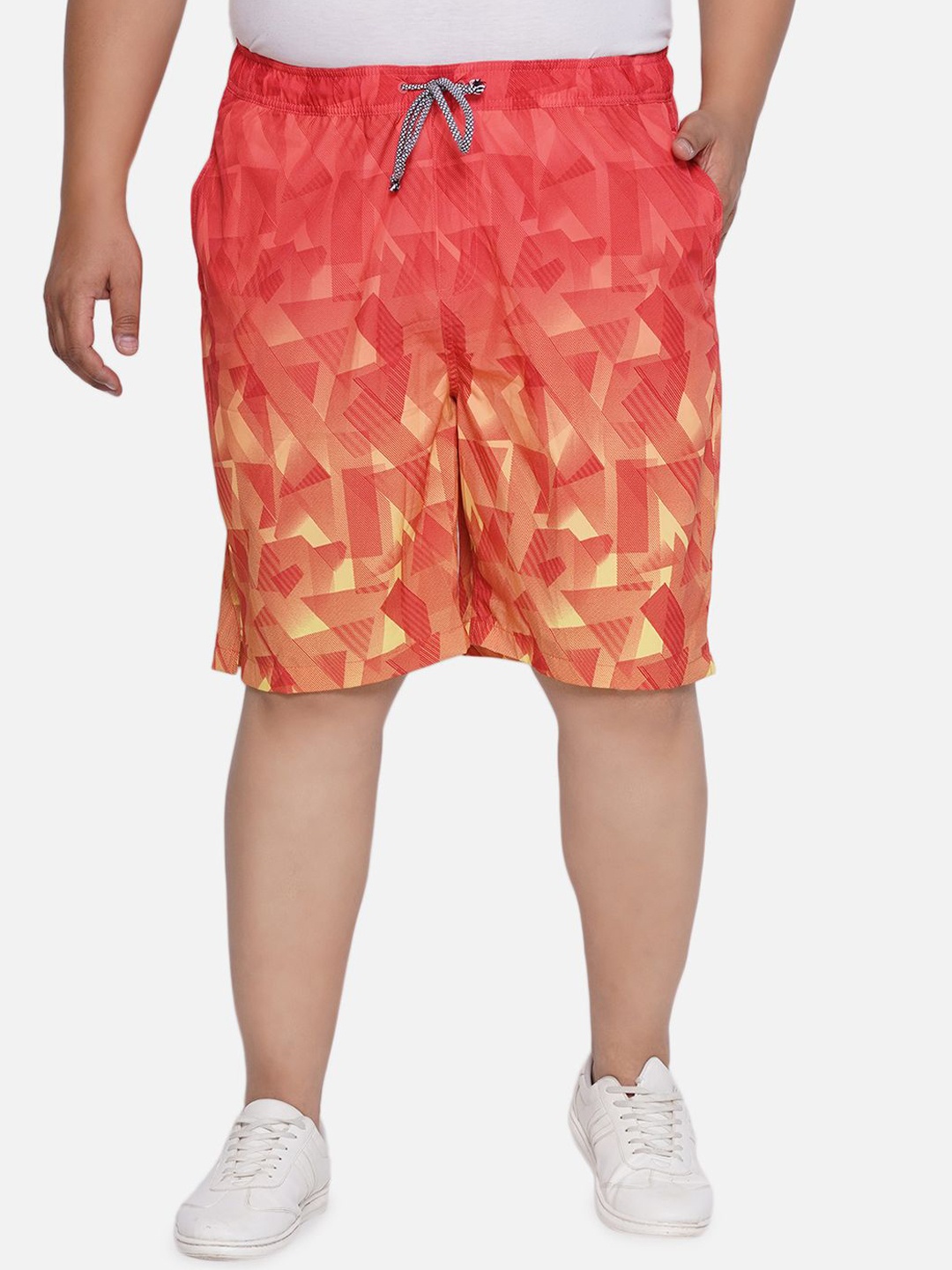

Santonio Men Printed Regular Fit Mid-Rise Shorts, Orange