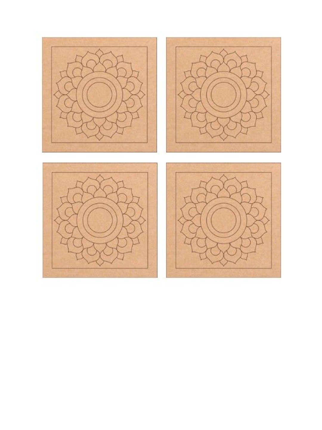 

BS AMOR Pack of 4Brown Wood Boards Art & Craft, Brown