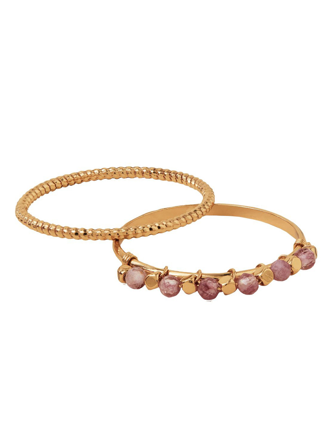 

Accessorize London Set of 2 Z Gold Plated Artificial Beads Beaded Rings