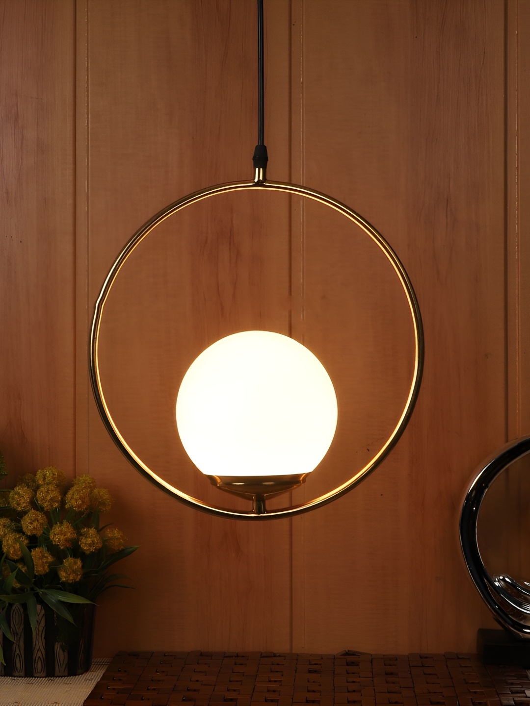 

ELIANTE Gold-Toned Metal Cylinder Contemporary Ceiling Lamp