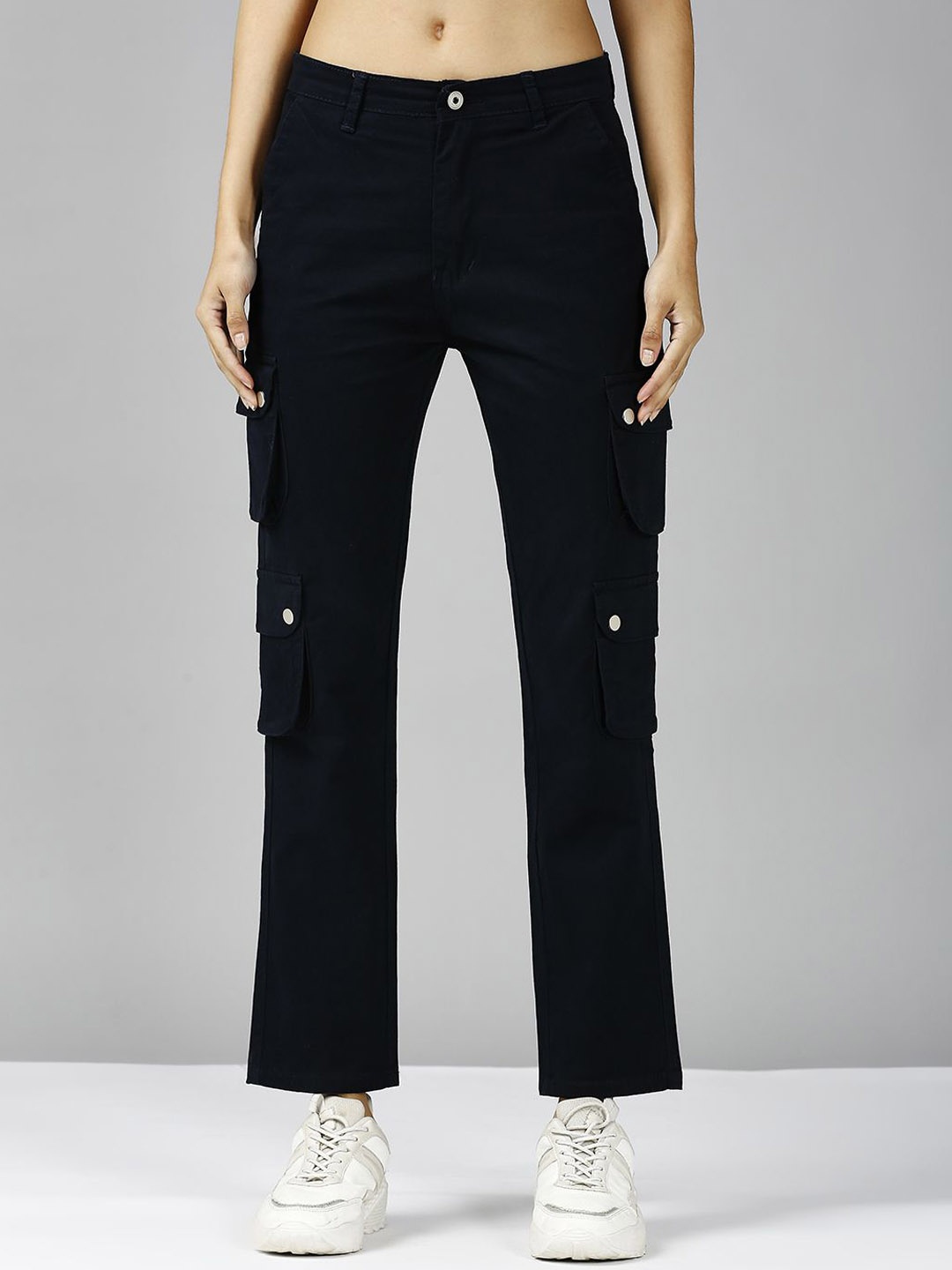 

The Roadster Lifestyle Co High Waist Straight Fit Jeans, Navy blue