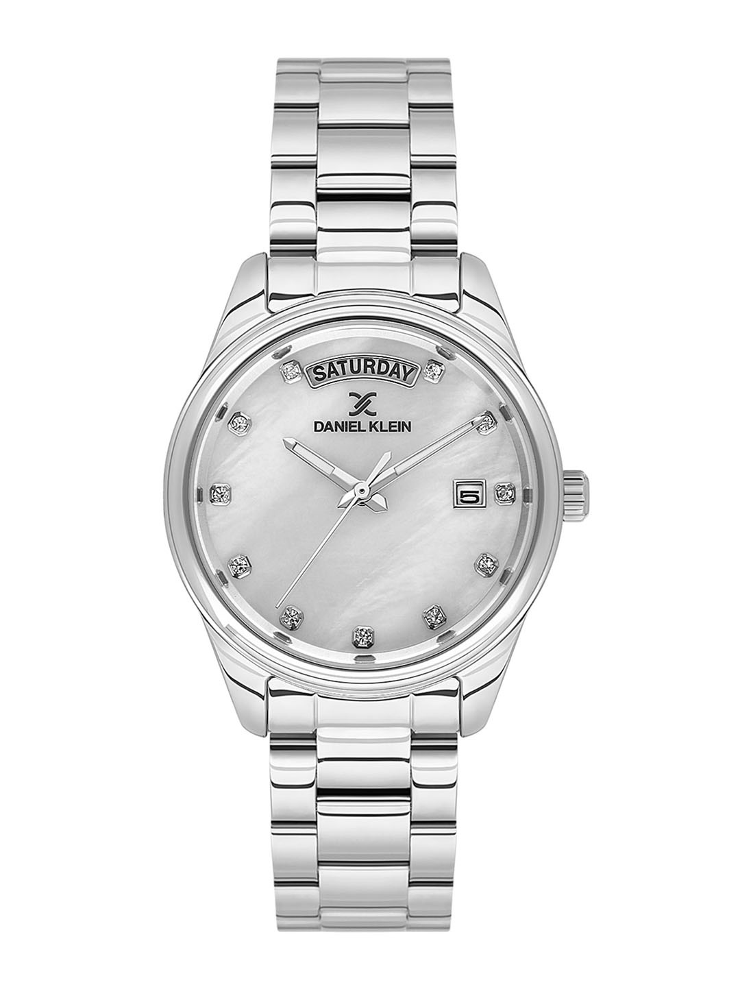 

Daniel Klein Women Mother of Pearl Dial & Bracelet Style Straps Watch DK.1.13718-1, Silver