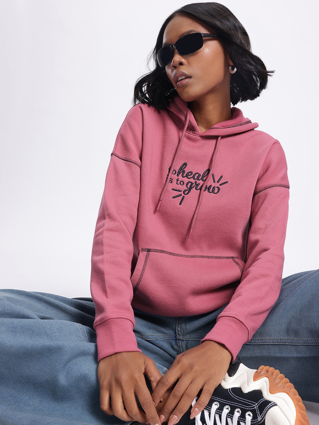 

DressBerry Street Luxe Printed Relaxed Fit Sweatshirt, Pink