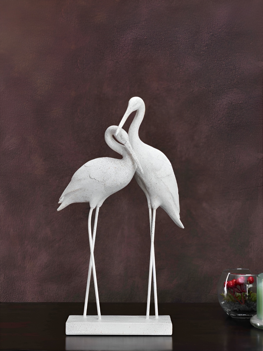 

Athome by Nilkamal White Birds and Animals Large Figurine Showpiece