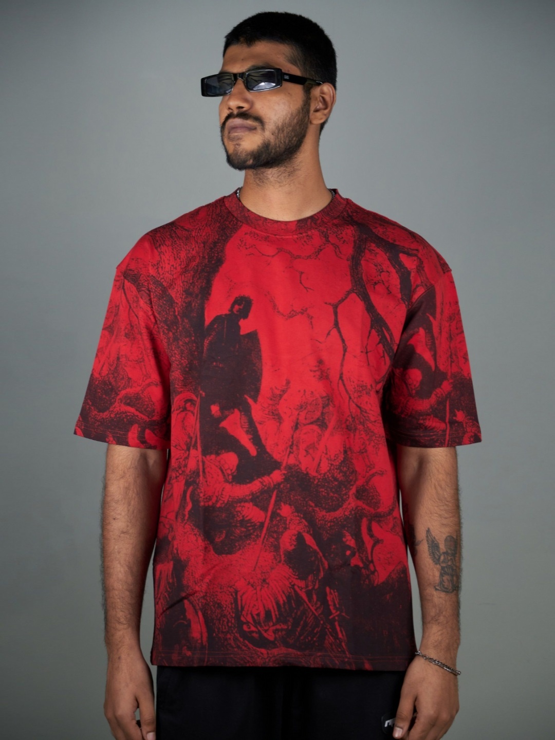 

RIPOFF Unisex Printed Pockets T-shirt, Red
