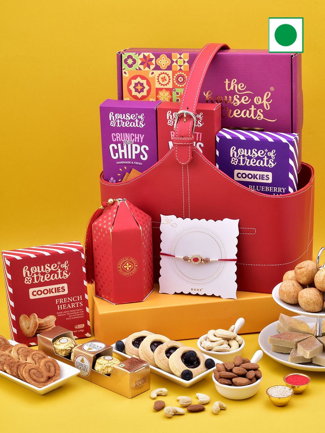 

Hyperfoods Rakhi With Gift Set, Red