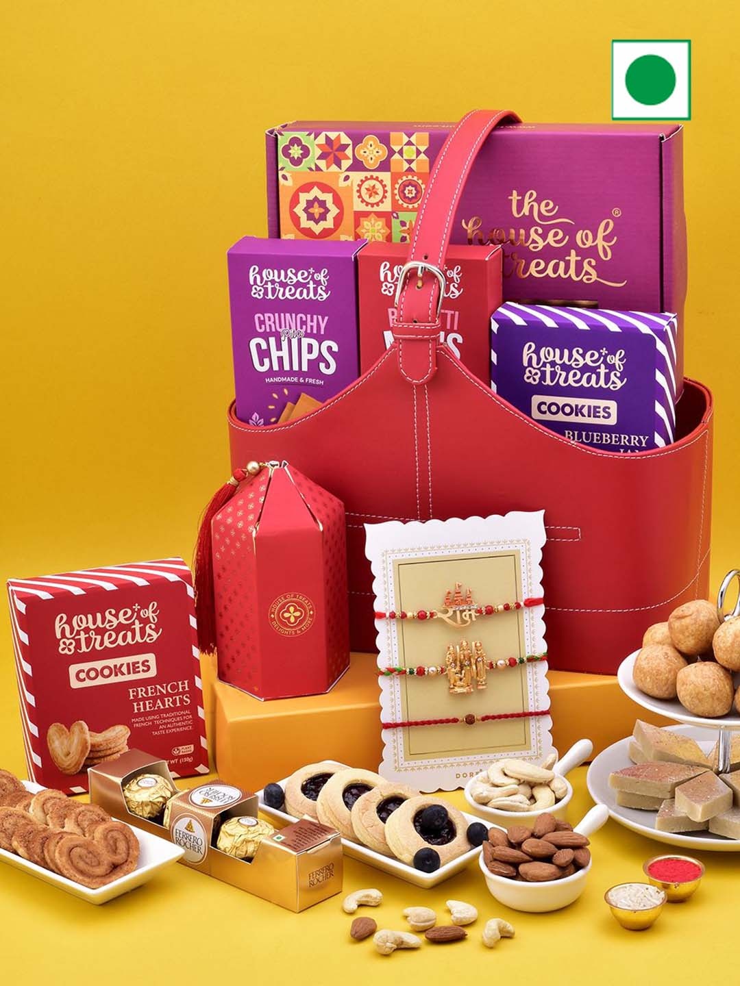 

Hyperfoods Whispers of the Divine Rakhi Gift Set, Red