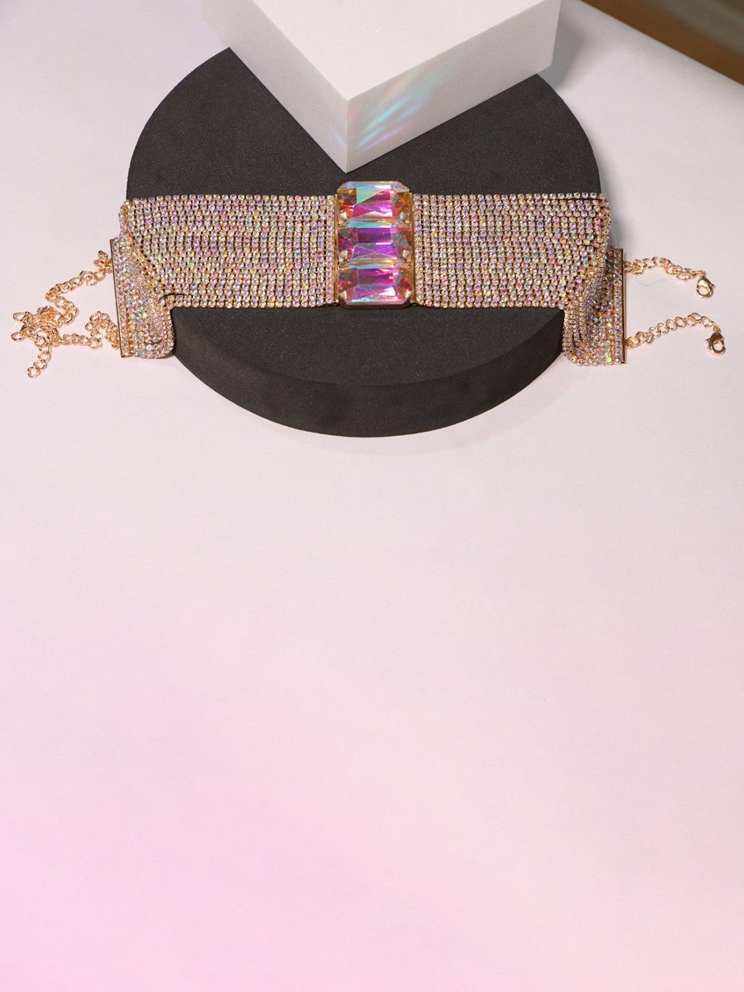 

AMADA JEWELS Stone Studded Choker Necklace, Rose gold