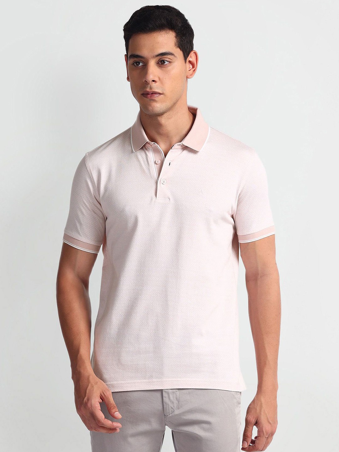 

Arrow Men Solid Polo Collar Cotton Tshirt, Pink