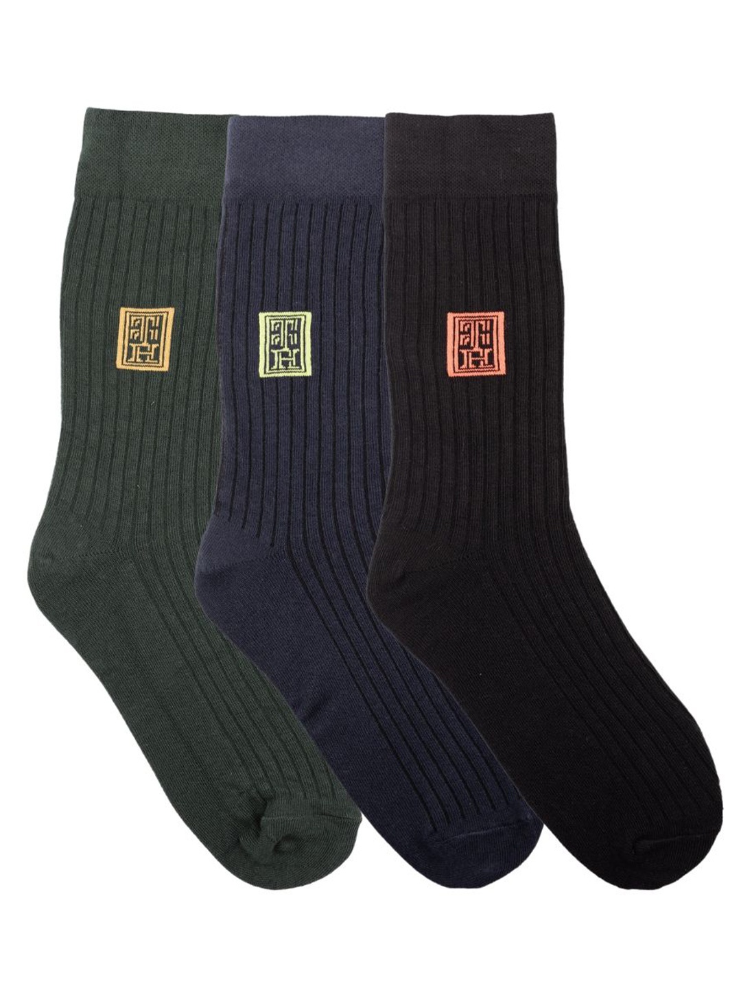 

The Tie Hub Pack Of 3 Crew Length Socks, Green