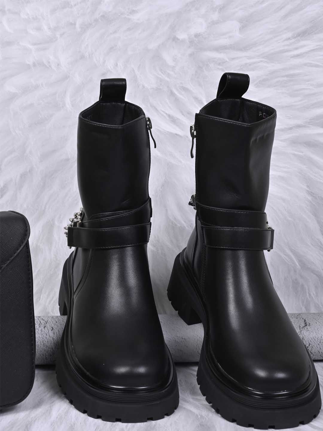 

Ronnie Women Block-Heeled Chunky Boots, Black