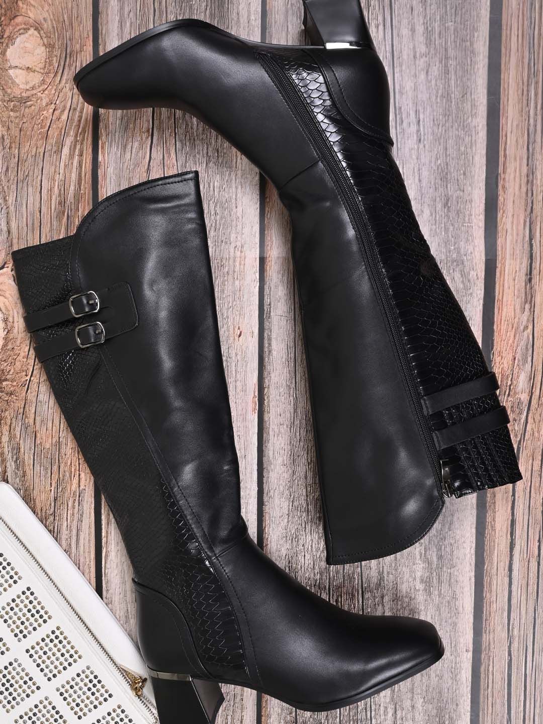

Ronnie Grey Women Block-Heeled Regular Boots, Black
