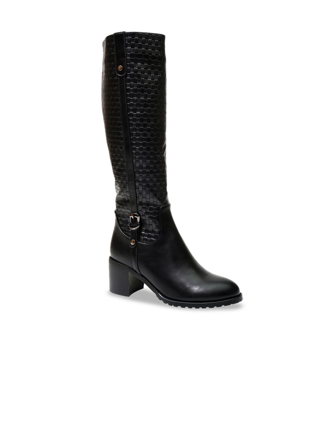 

Ronnie Women Textured Block-Heeled Boots, Black