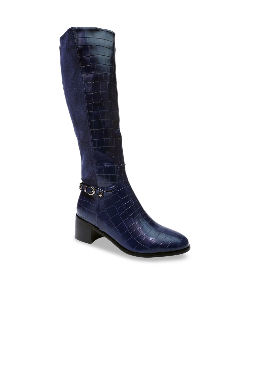 

Ronnie Grey Women Block-Heeled Regular Boots, Navy blue