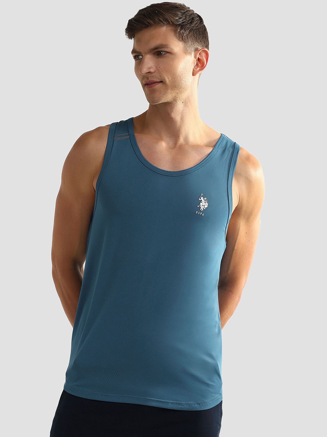 

U.S. Polo Assn. Men Sleeveless Innerwear Vests, Blue