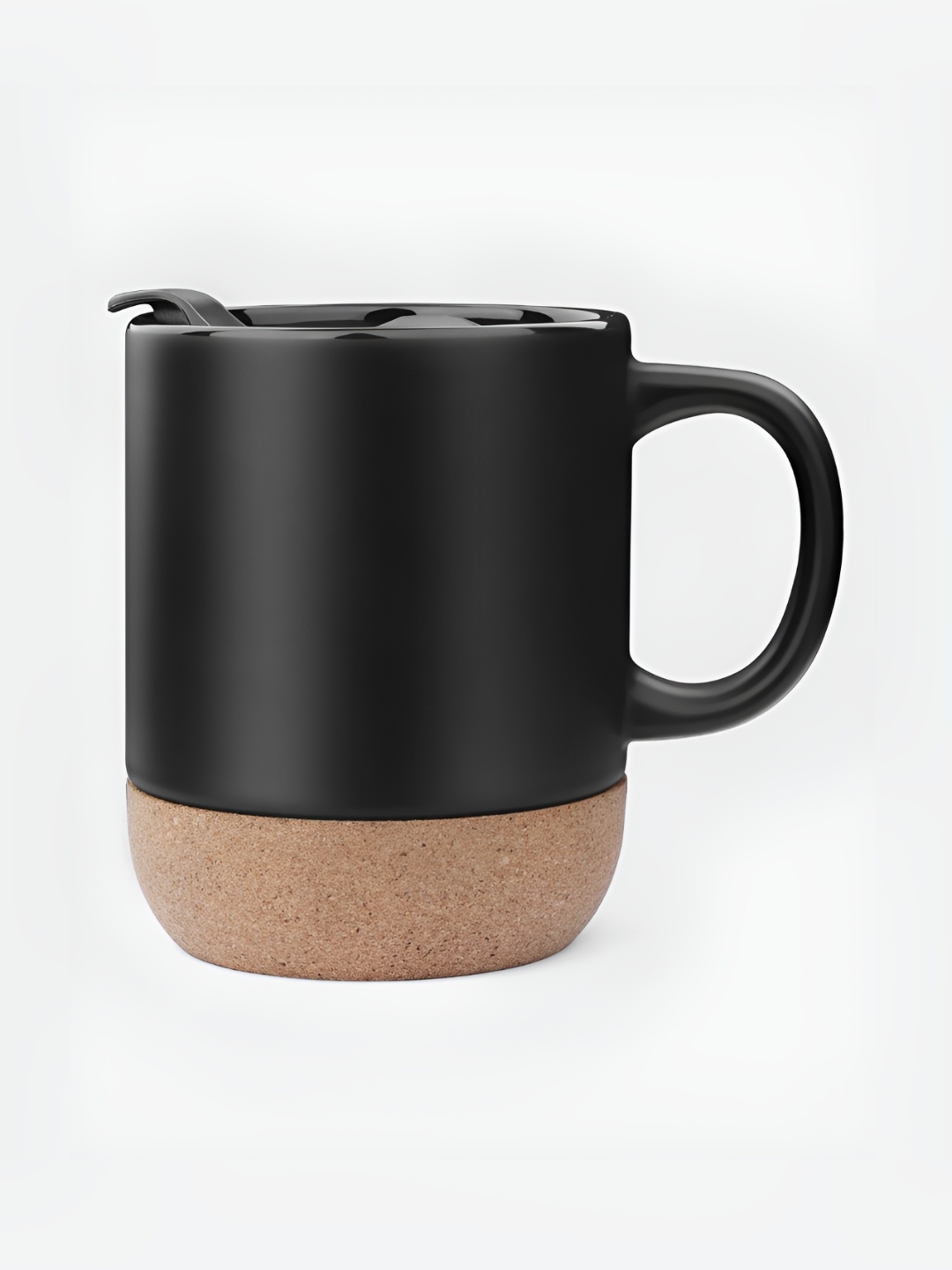 

The Wallet Store Black & Beige Ceramic Matte Mugs With Smart Slider Lid