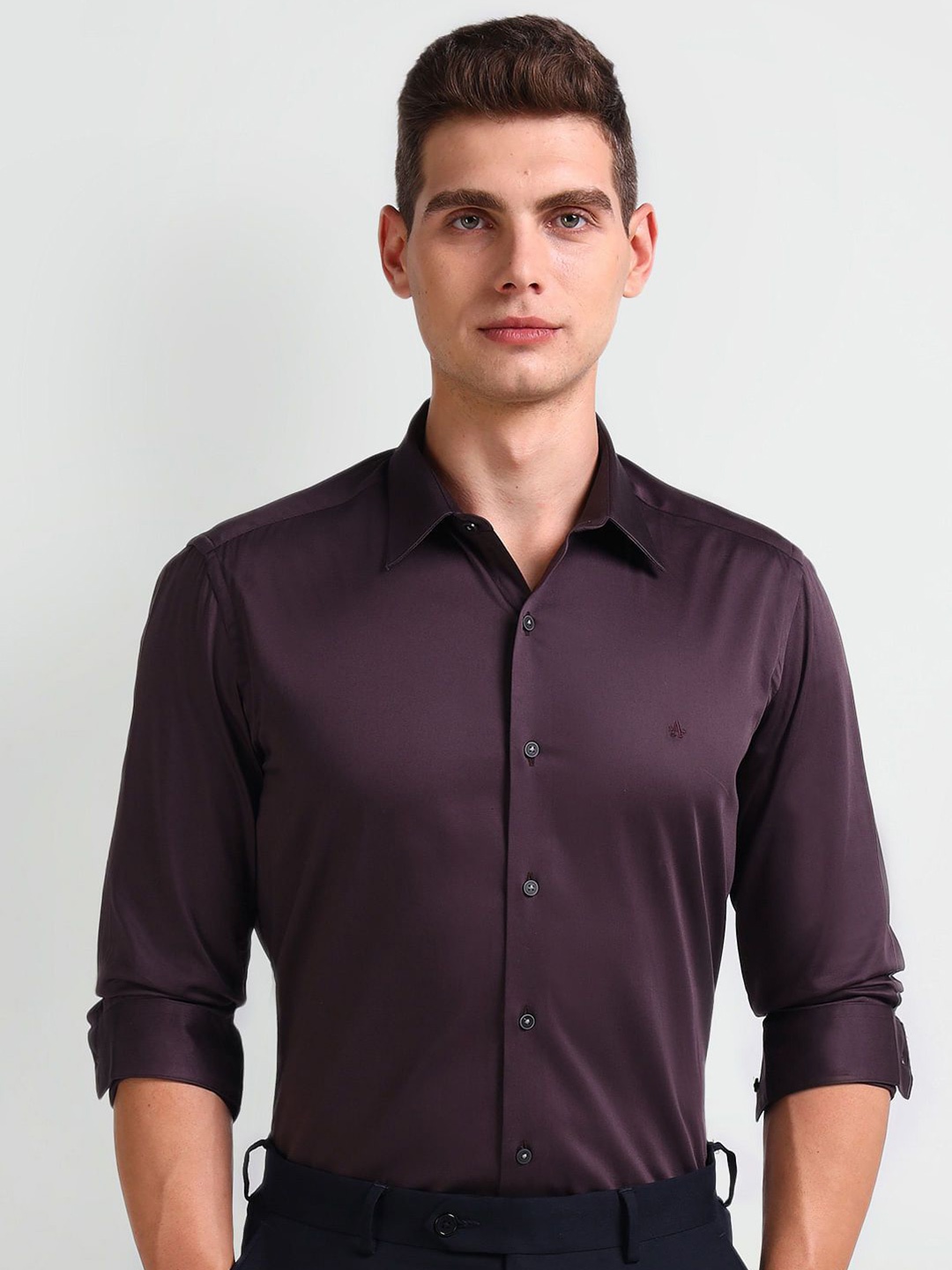

Arrow New York Men Manhattan Slim Fit Opaque Formal Shirt, Brown