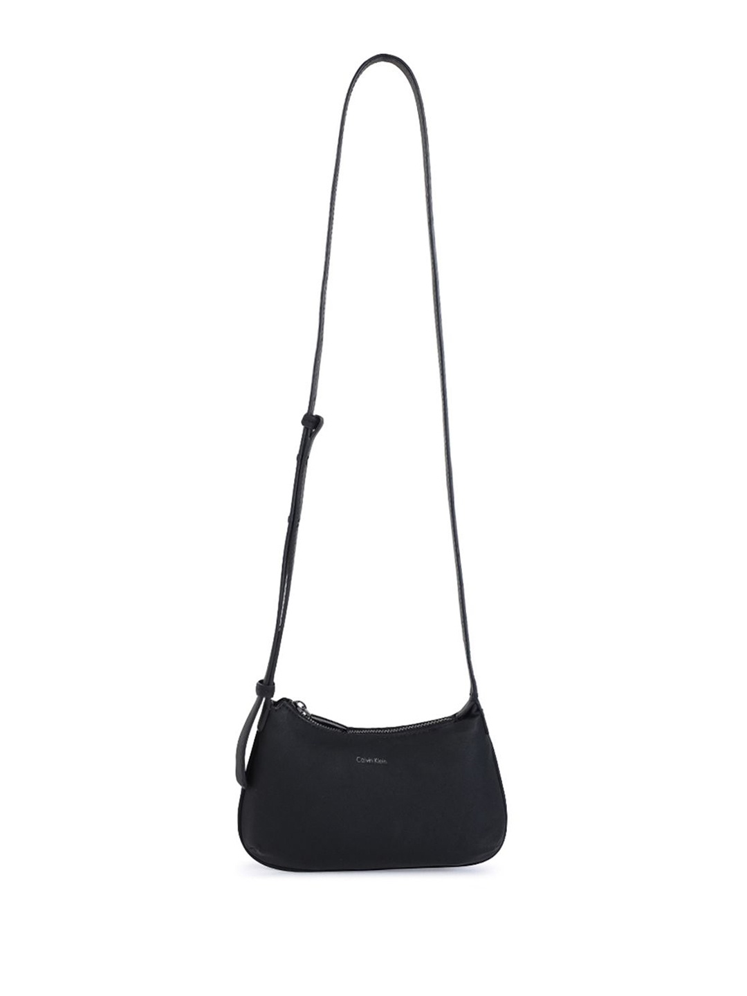 

Calvin Klein Women Solid Colourblocked Structured Sling Bag, Black