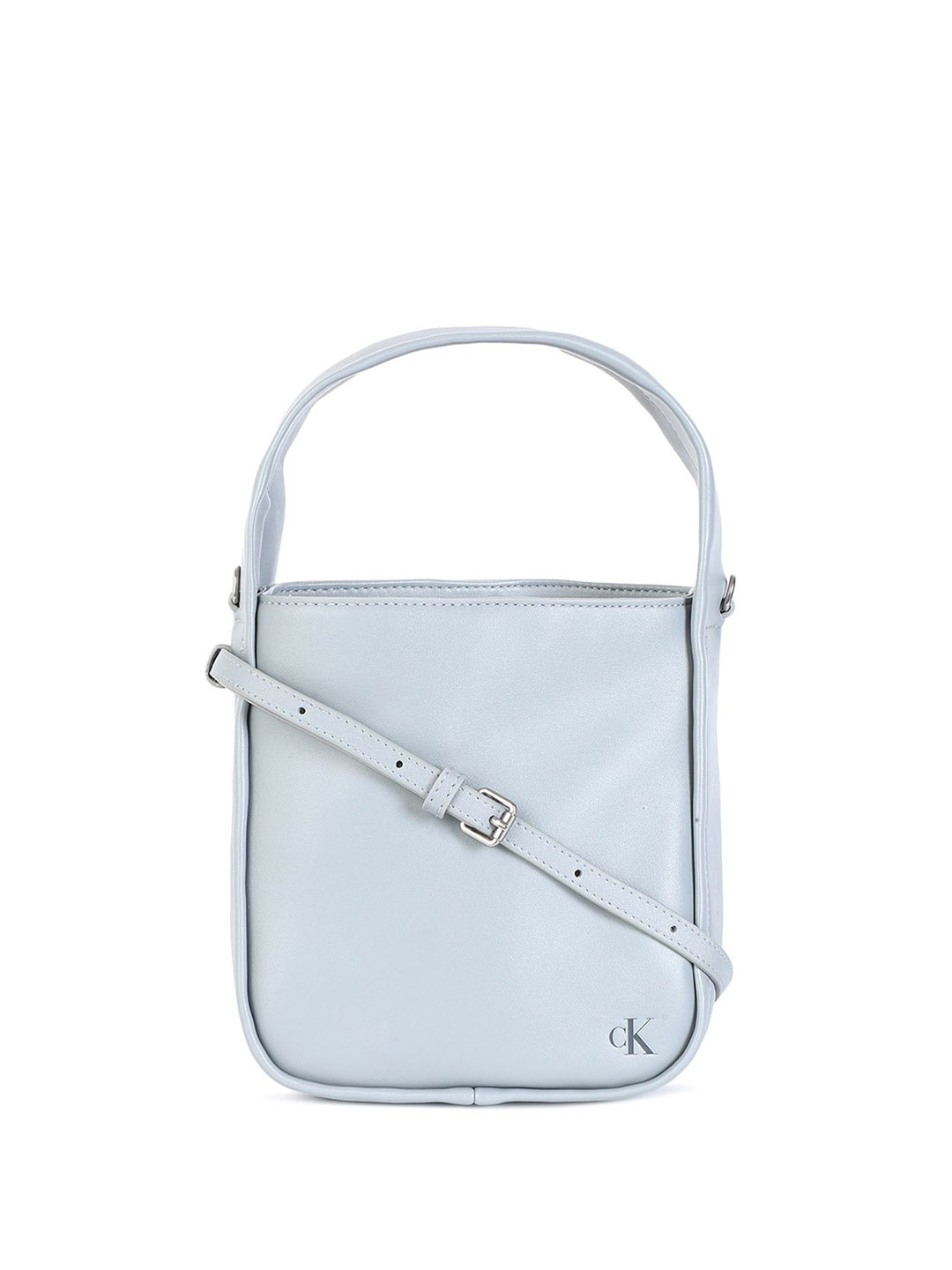 

Calvin Klein Women Solid Half Moon Hobo Bag with Tasselled, Blue