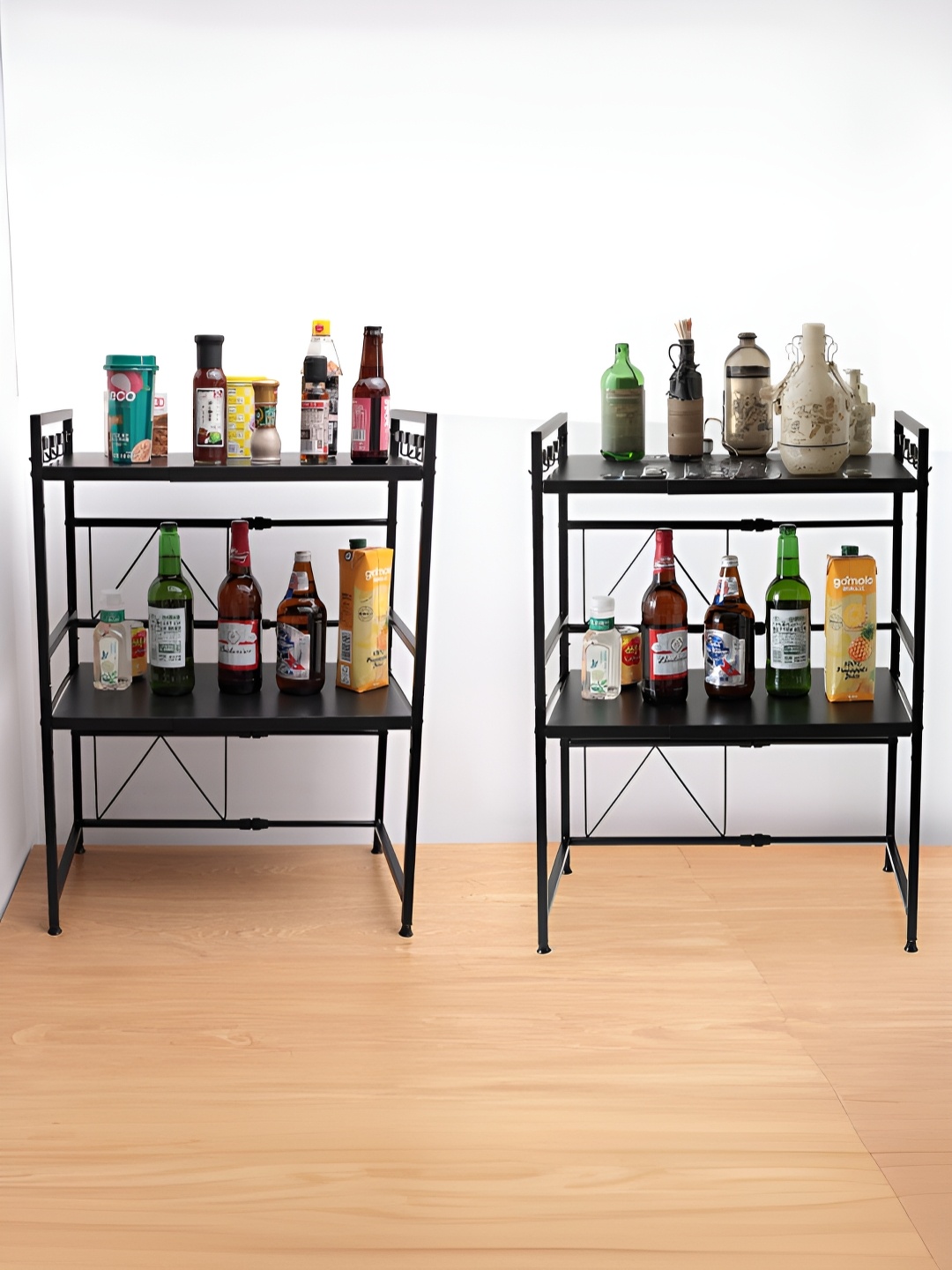 

USHA SHRIRAM Black 2 Pieces Two Layer Rack Organisers