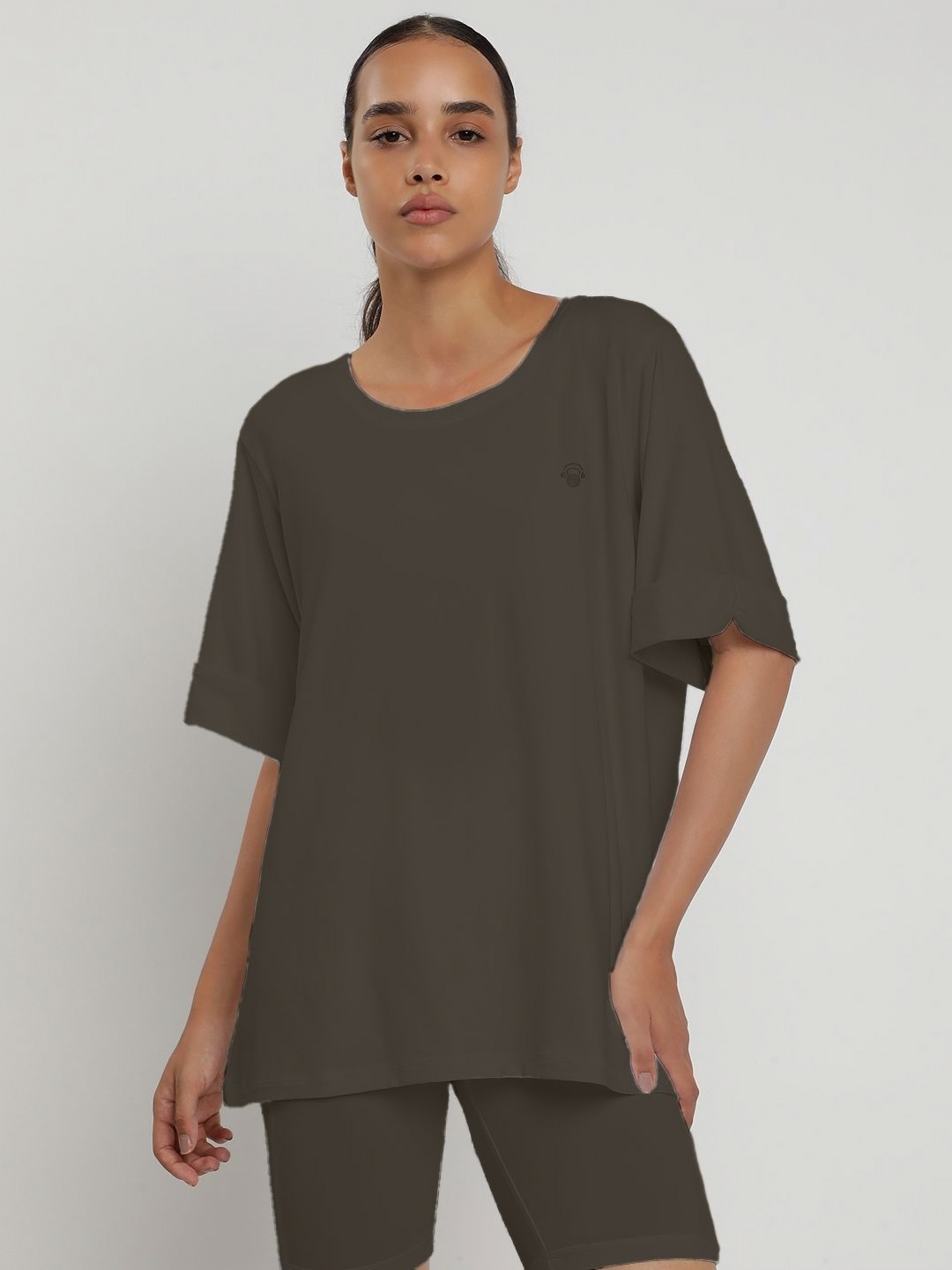 

Wearjukebox Women 2 Drop-Shoulder Sleeves T-shirt, Charcoal