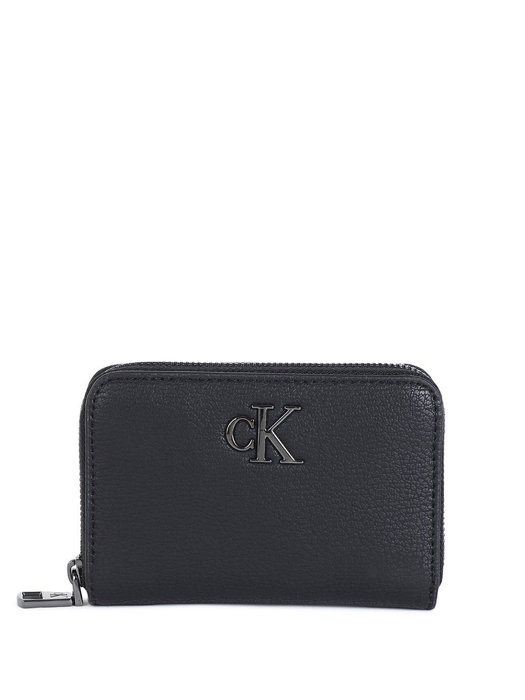 

Calvin Klein Women Brand Logo PU Zip Around Wallet, Black