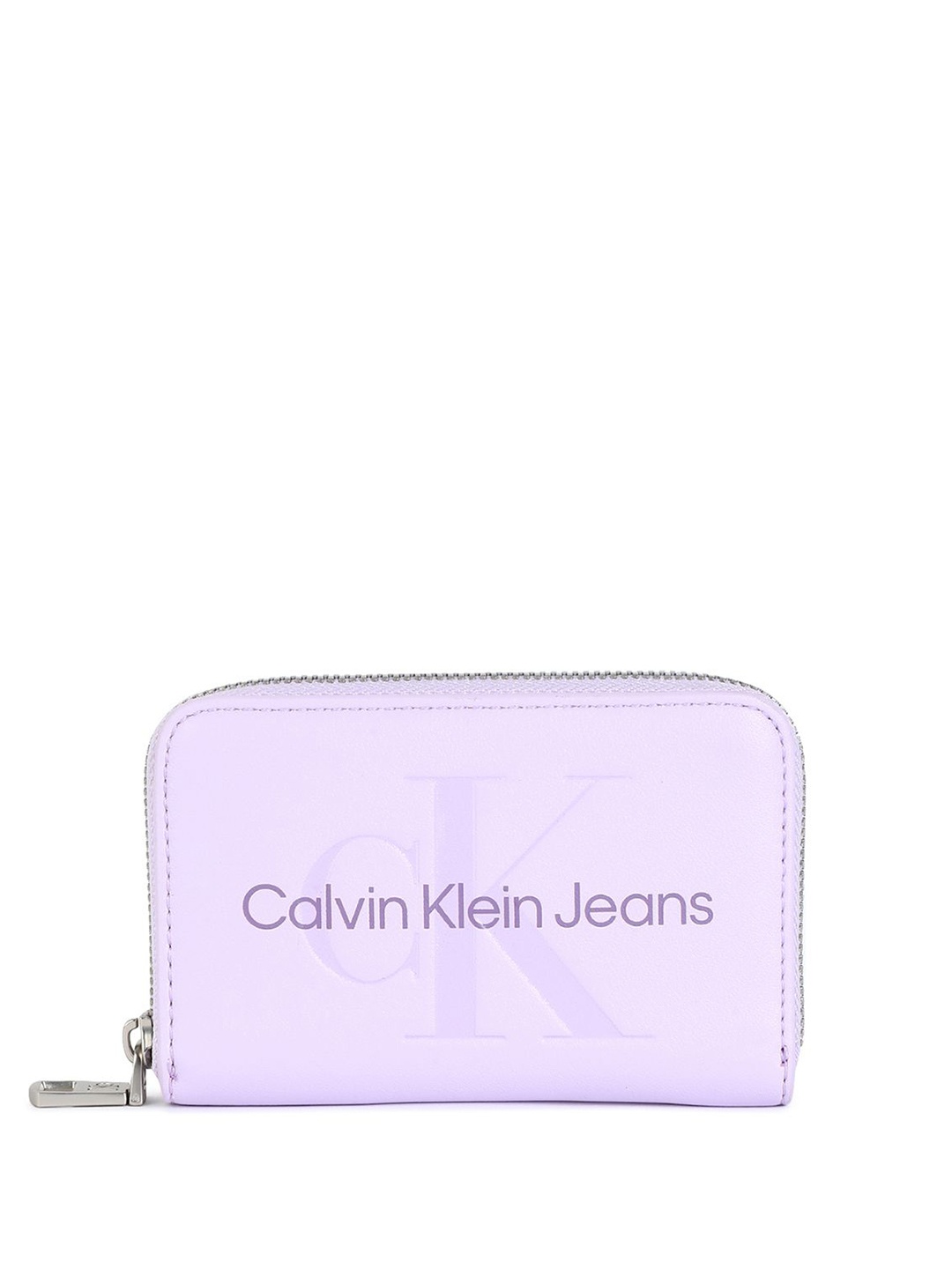 

Calvin Klein Women Typography PU Zip Around Wallet, Purple