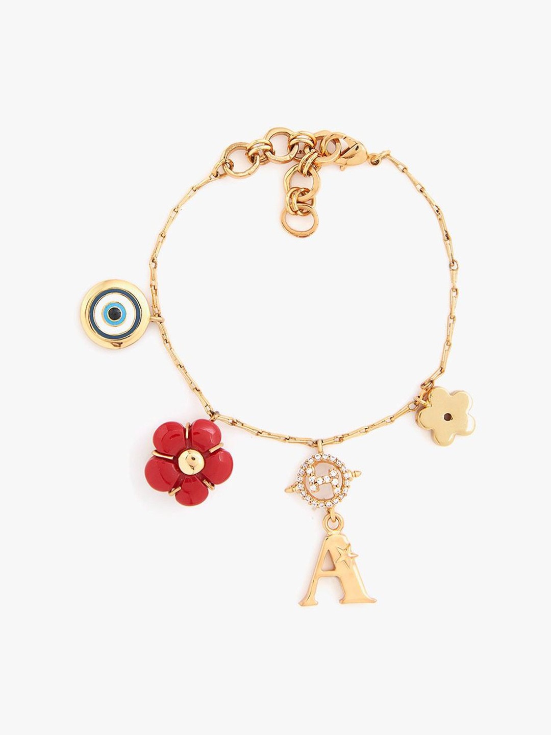 

Outhouse Bisou Brass Gold-Plated Love Links Link Bracelet