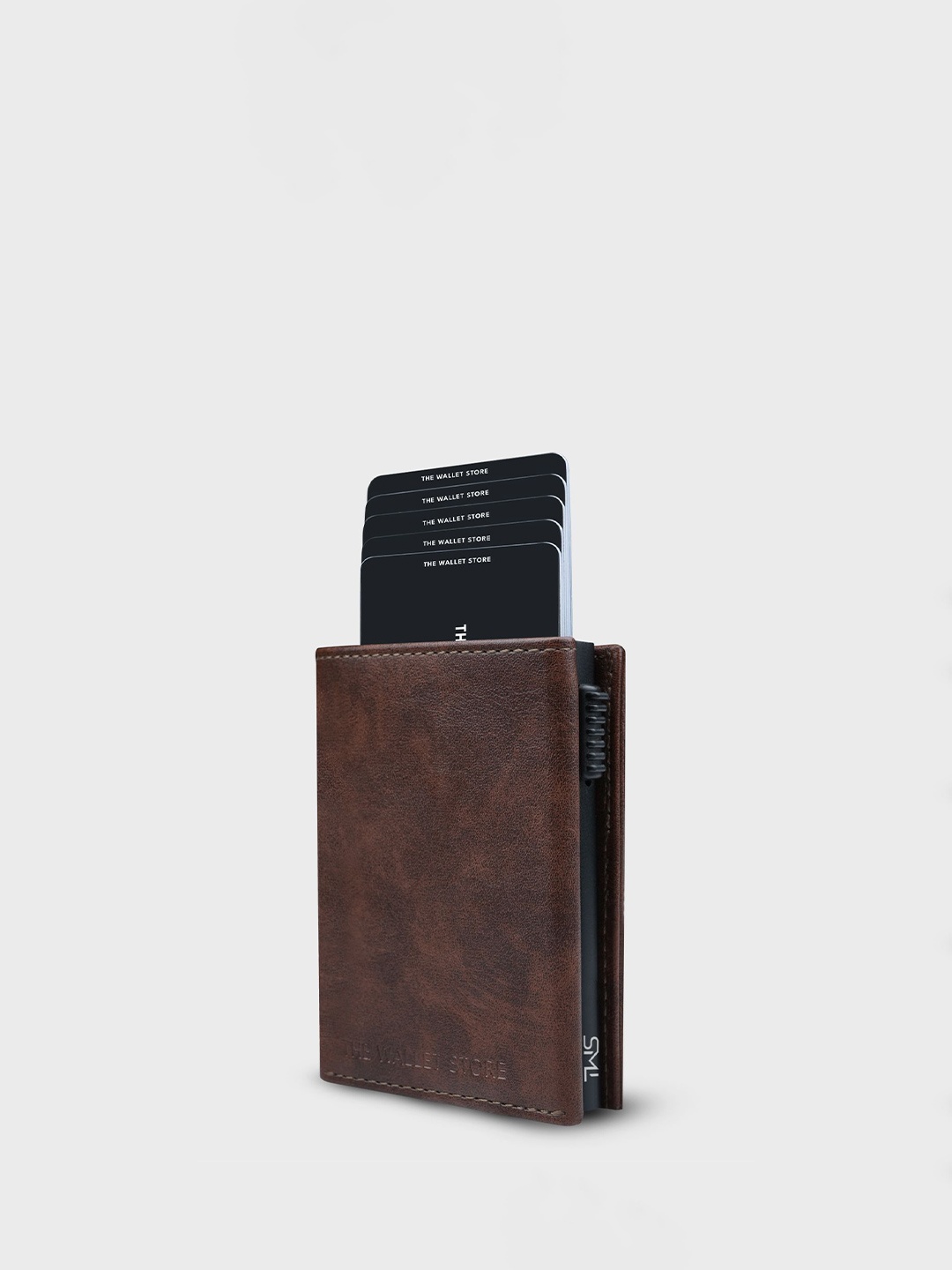 

The Wallet Store Men RFID Protection Leather Three Fold Wallet, Brown