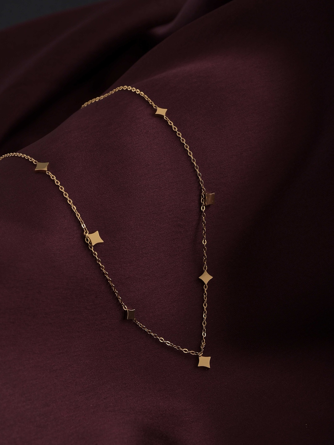 

PALMONAS Starry Cascade Gold-Plated Stainless Steel Necklace