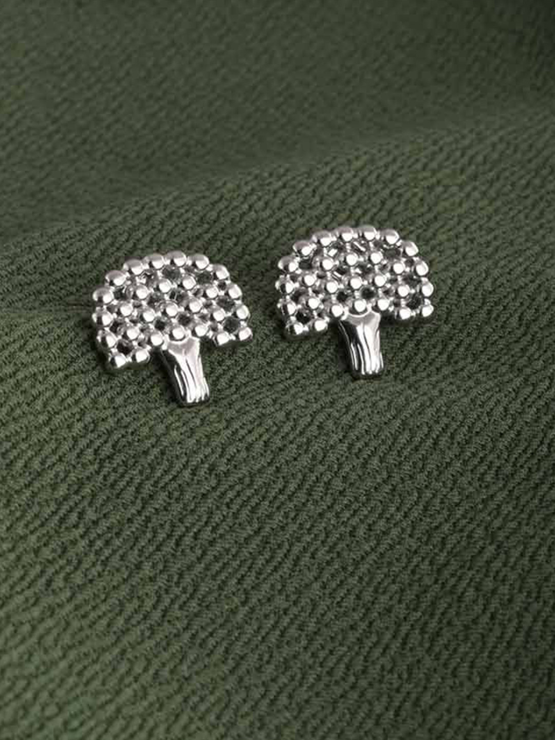 

PALMONAS Silver Tree Silver-Plated Studs Earrings