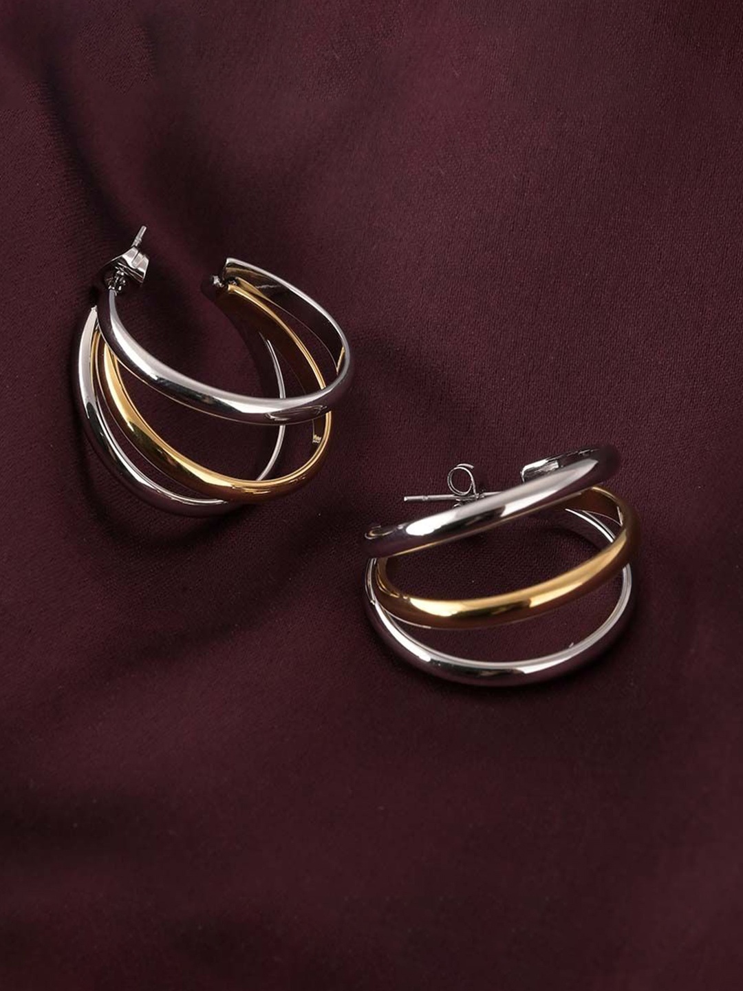 

PALMONAS Fusion Halo Gold-Plated Half Hoop Earrings