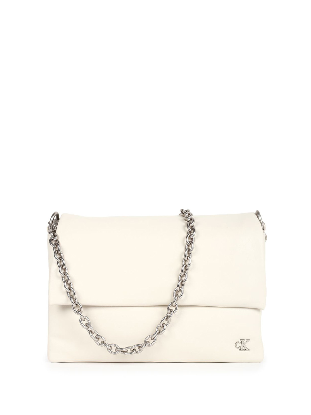 

Calvin Klein Women Structured Sling Bag with Bow Detail, Beige
