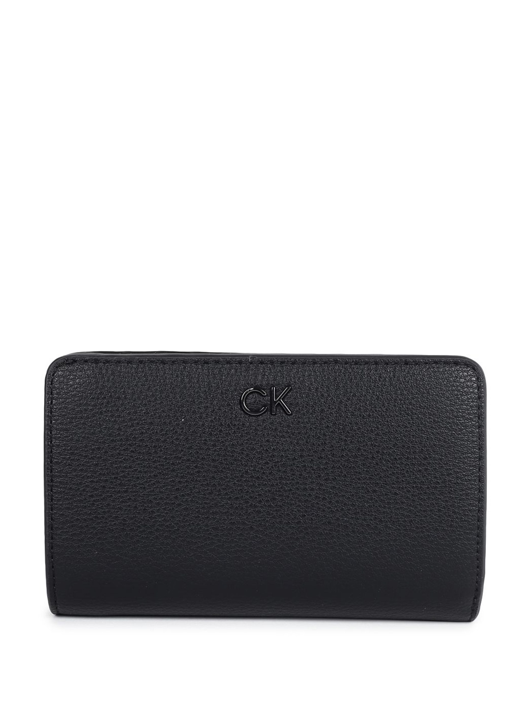 

Calvin Klein Women Textured PU Three Fold Wallet, Black