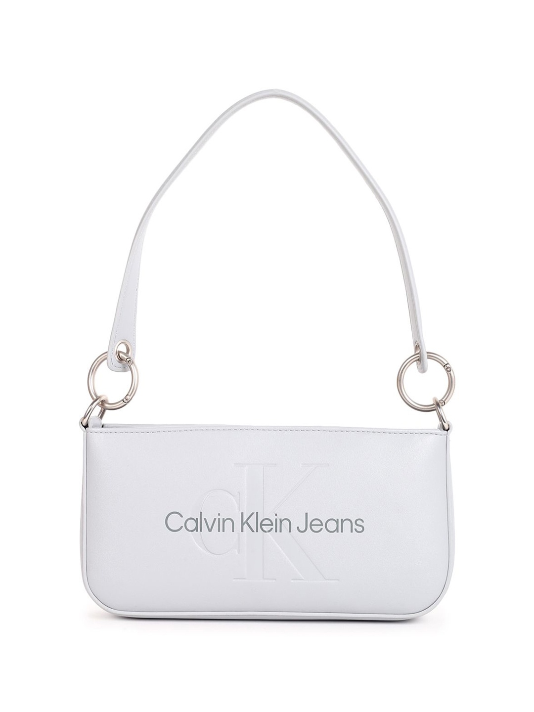 

Calvin Klein Women Textured PU Structured Shoulder Bag with Quilted, White