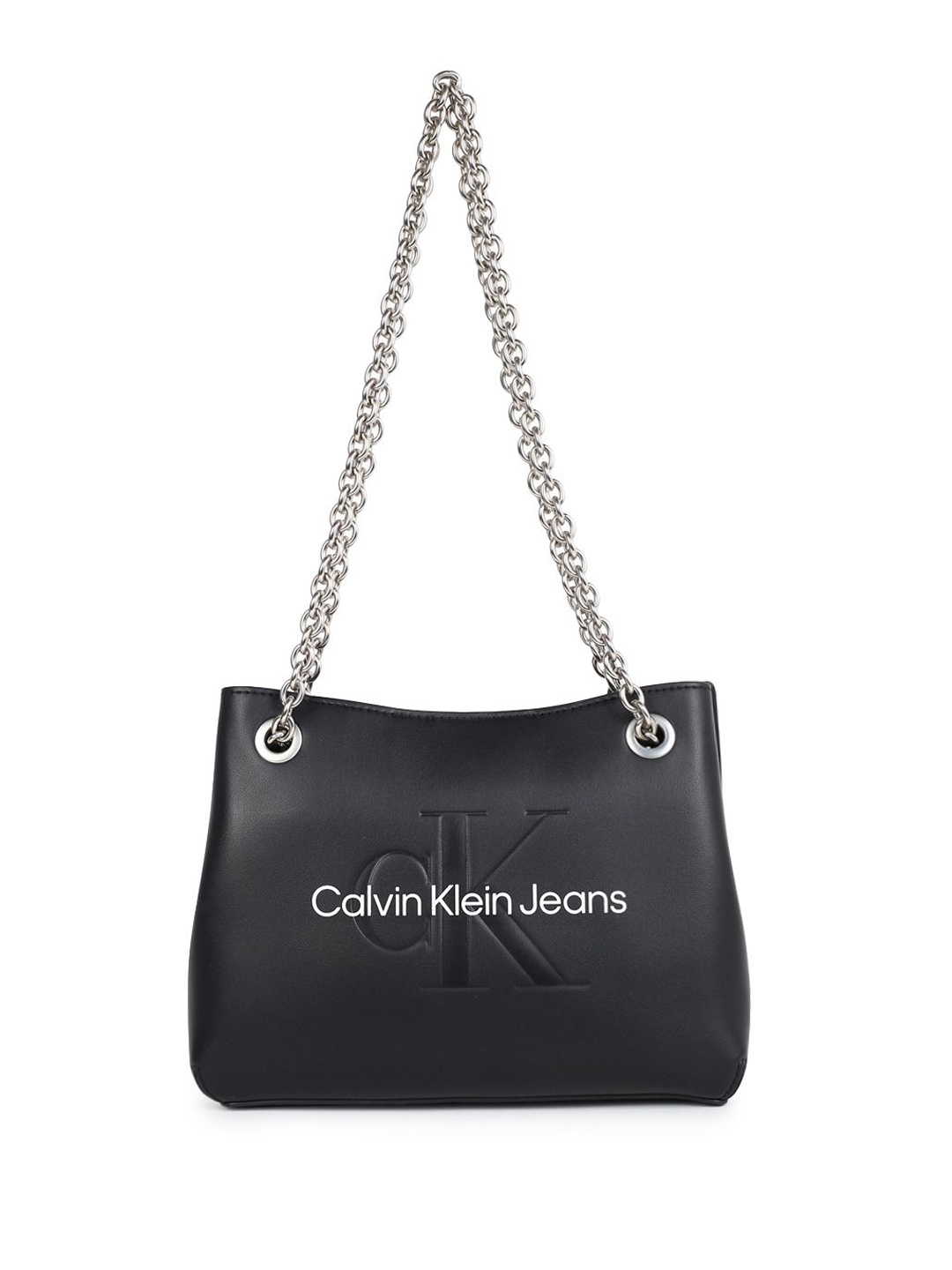 

Calvin Klein PU Bucket Women Typographic Shoulder Bag, Black