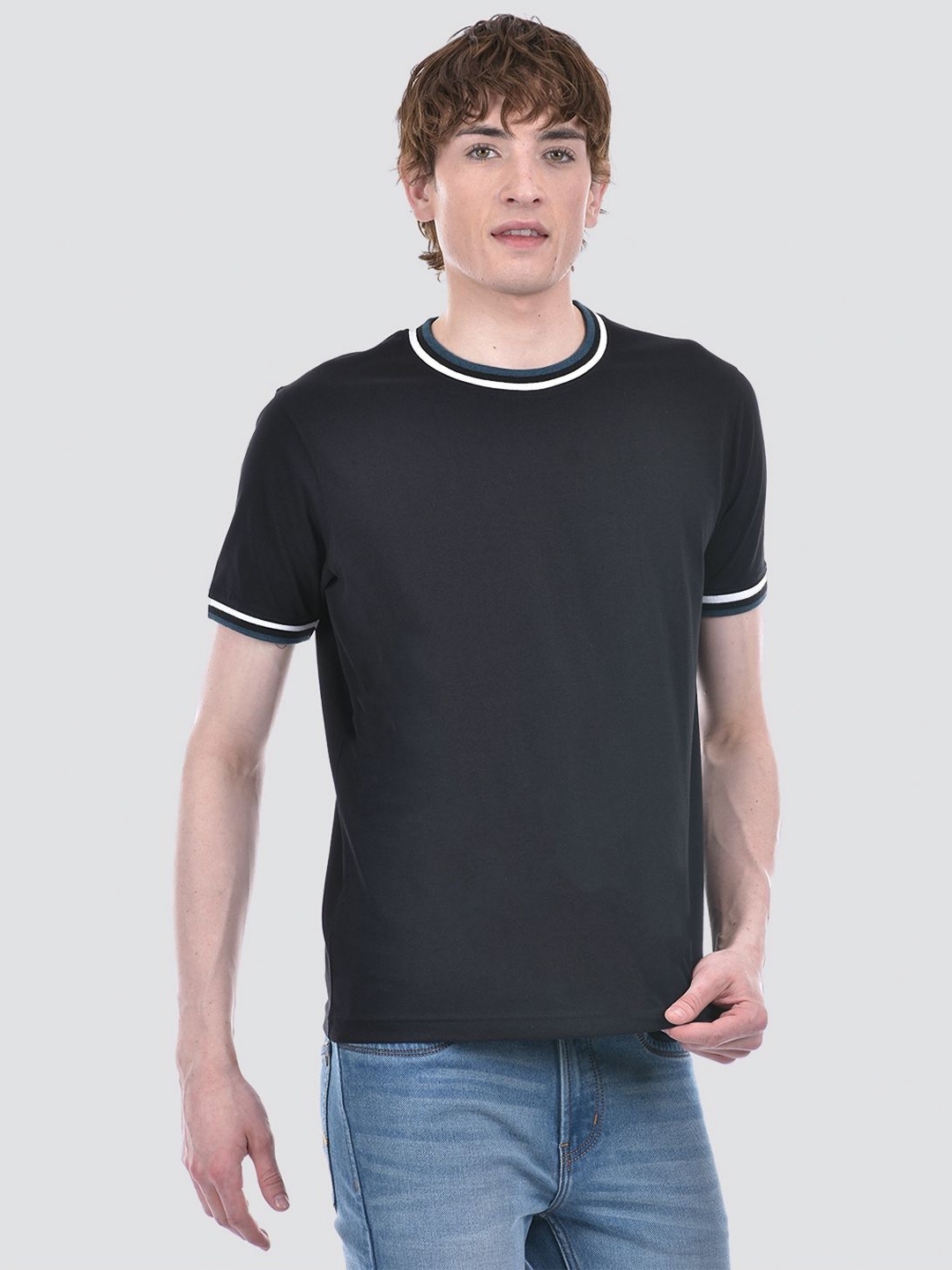 

ONEWAY Men Applique T-shirt, Black