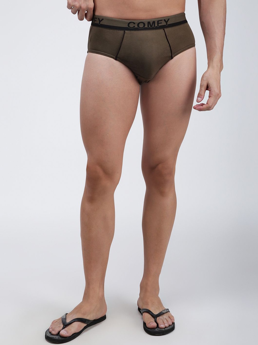 

AMUL COMFY Men Printed Pure Cotton Basic Briefs AC-CBRIOE-SGY-S-1PC, Olive