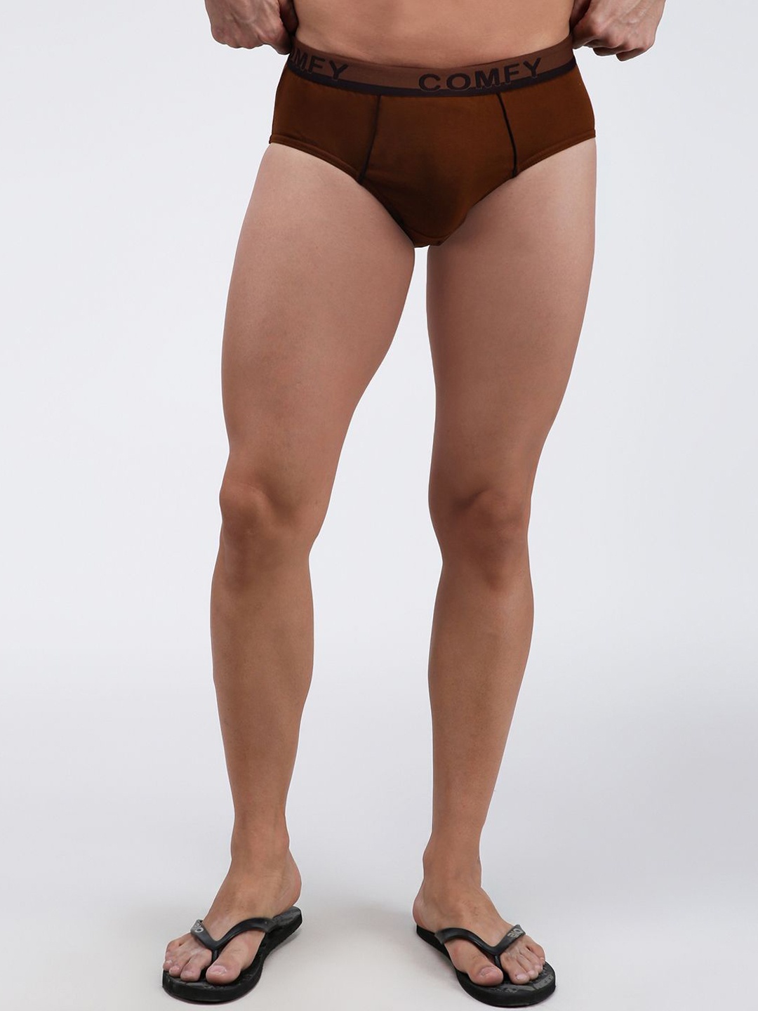 

AMUL COMFY Pure Cotton Anti Microbial Mid Waist Basic Briefs-AC-CBRIOE-LBR-XL-1PC, Brown