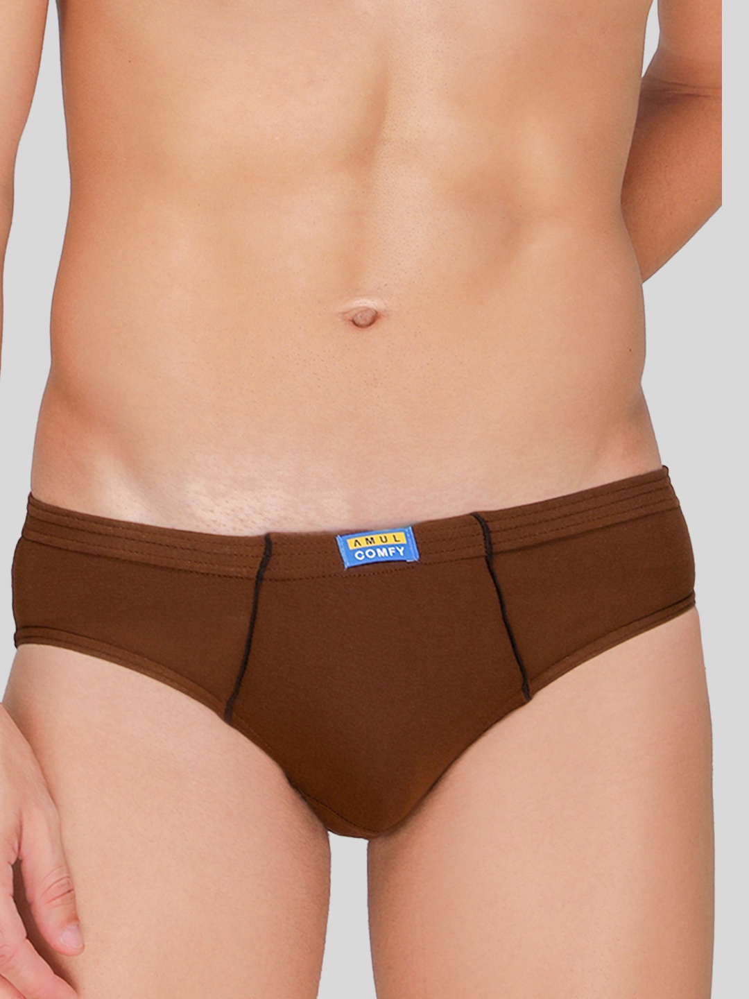 

AMUL COMFY Men Pure Cotton Basic Briefs AC-CBRIIE-LBR-XS-1PC, Brown