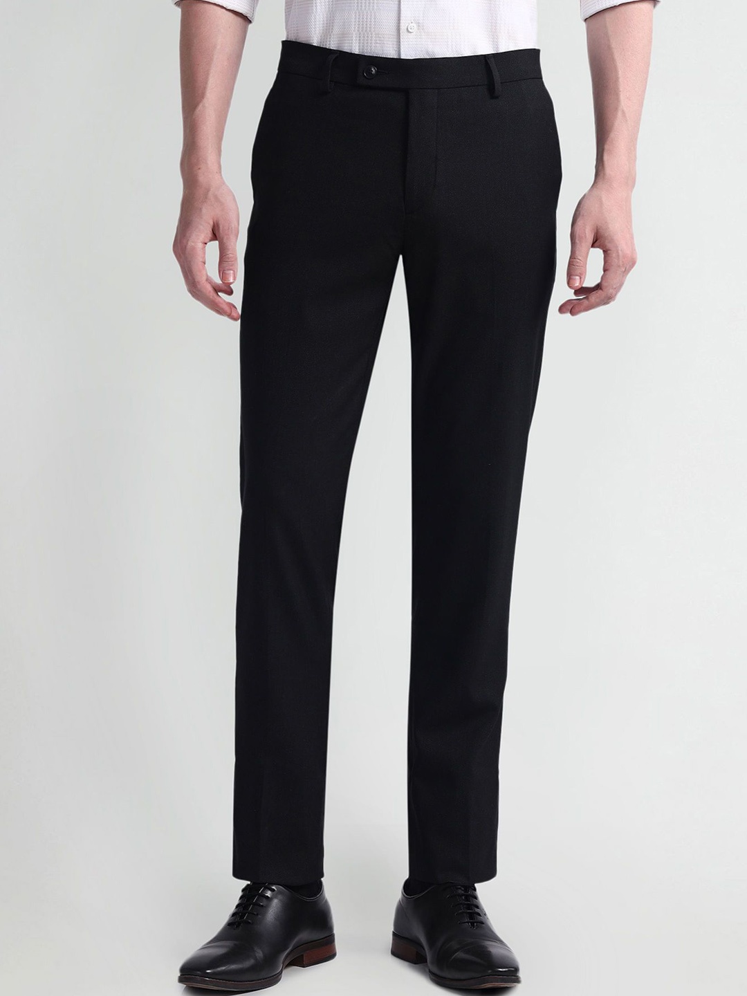 

Arrow Men Mid-Rise Formal Trousers, Black