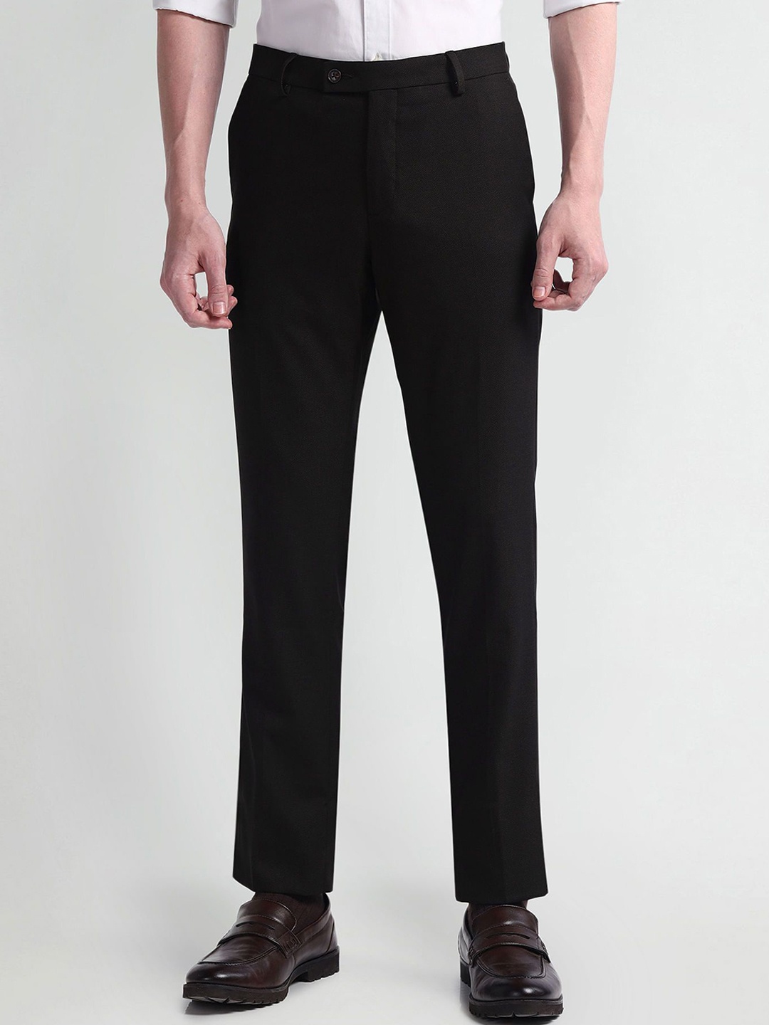 

Arrow Men Mid-Rise Formal Trousers, Black