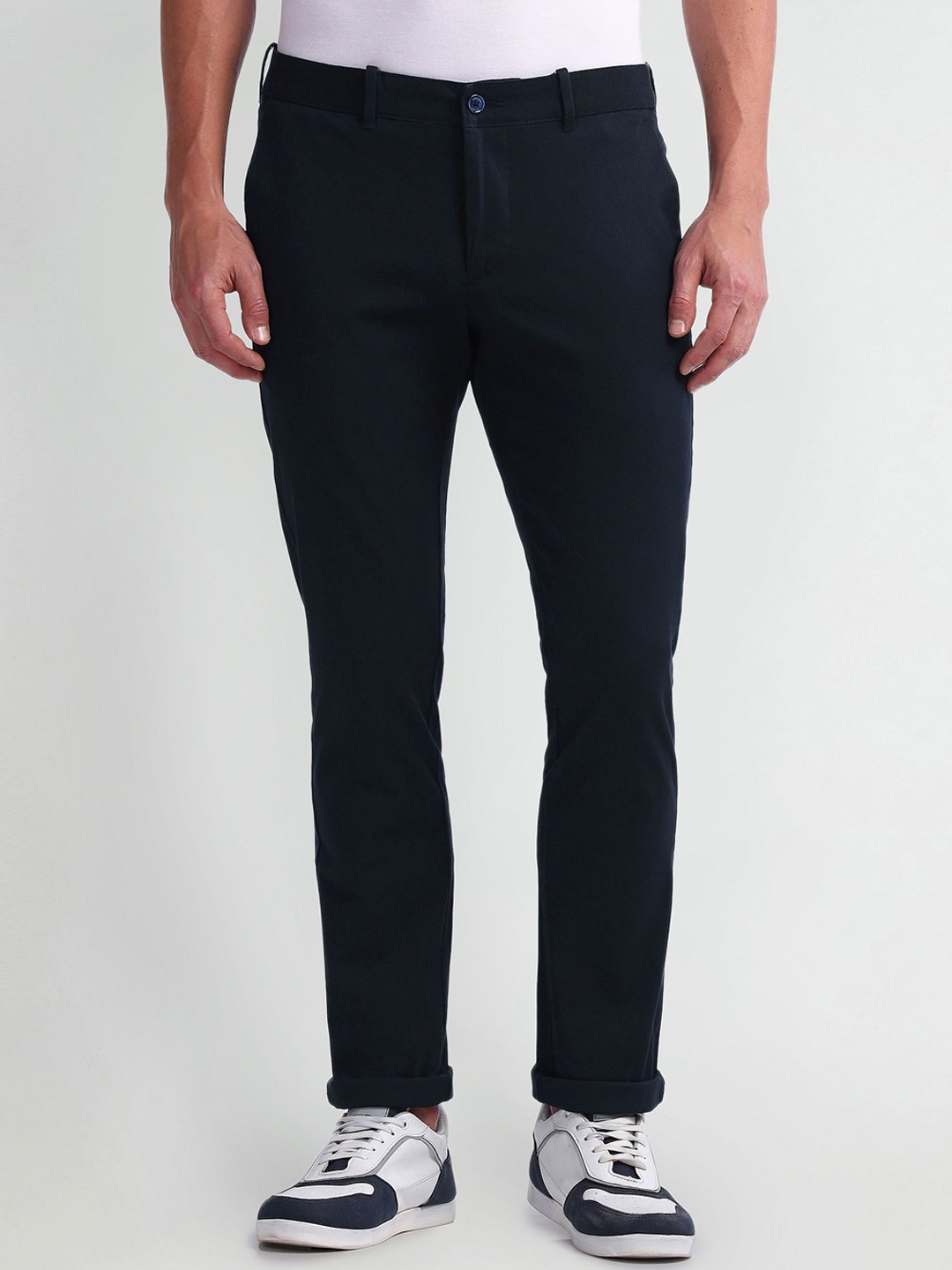 

Arrow Sport Men Mid Rise Slim Fit Trousers, Blue