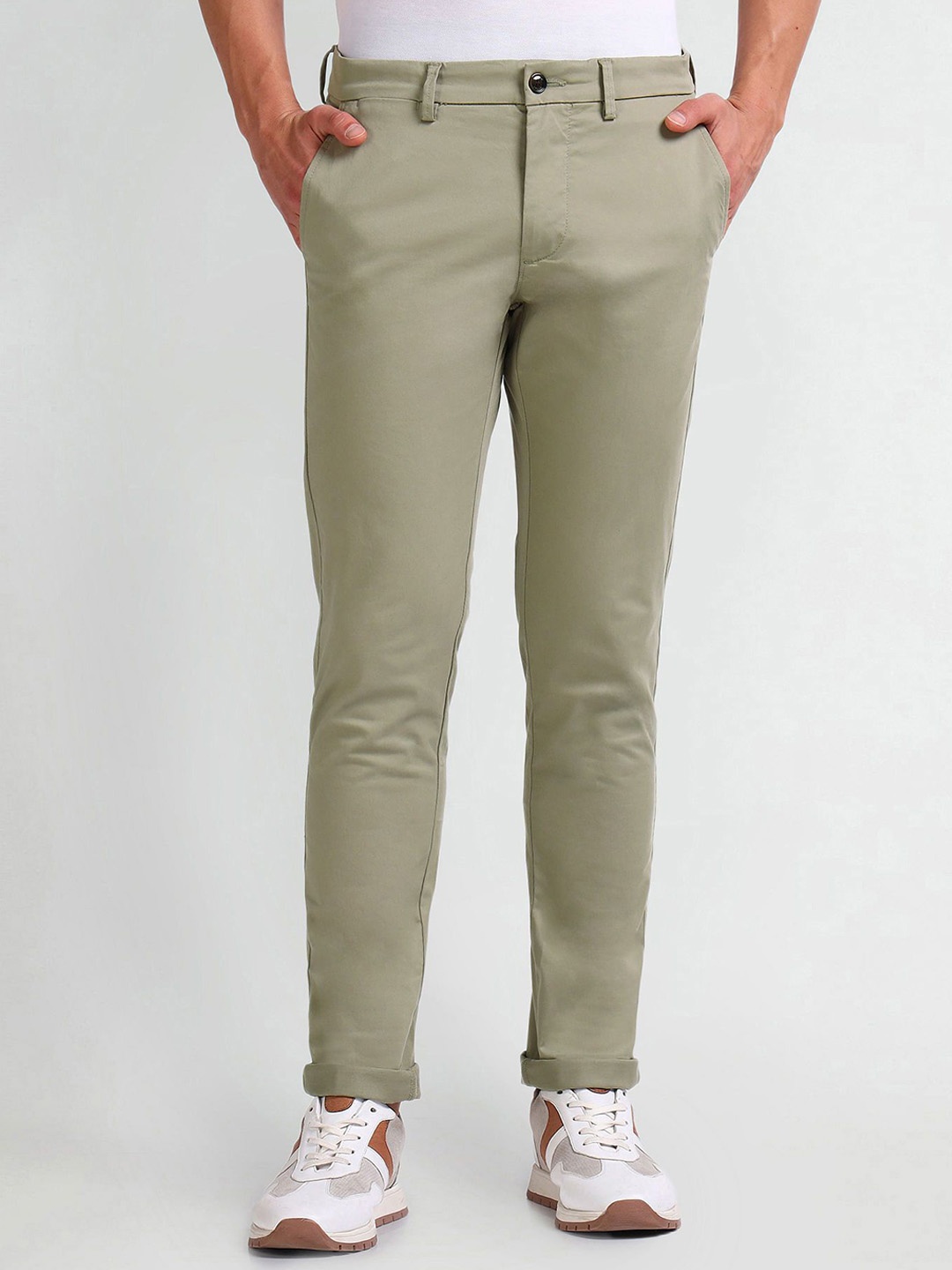 

Arrow Sport Men Slim Fit Trousers, Green