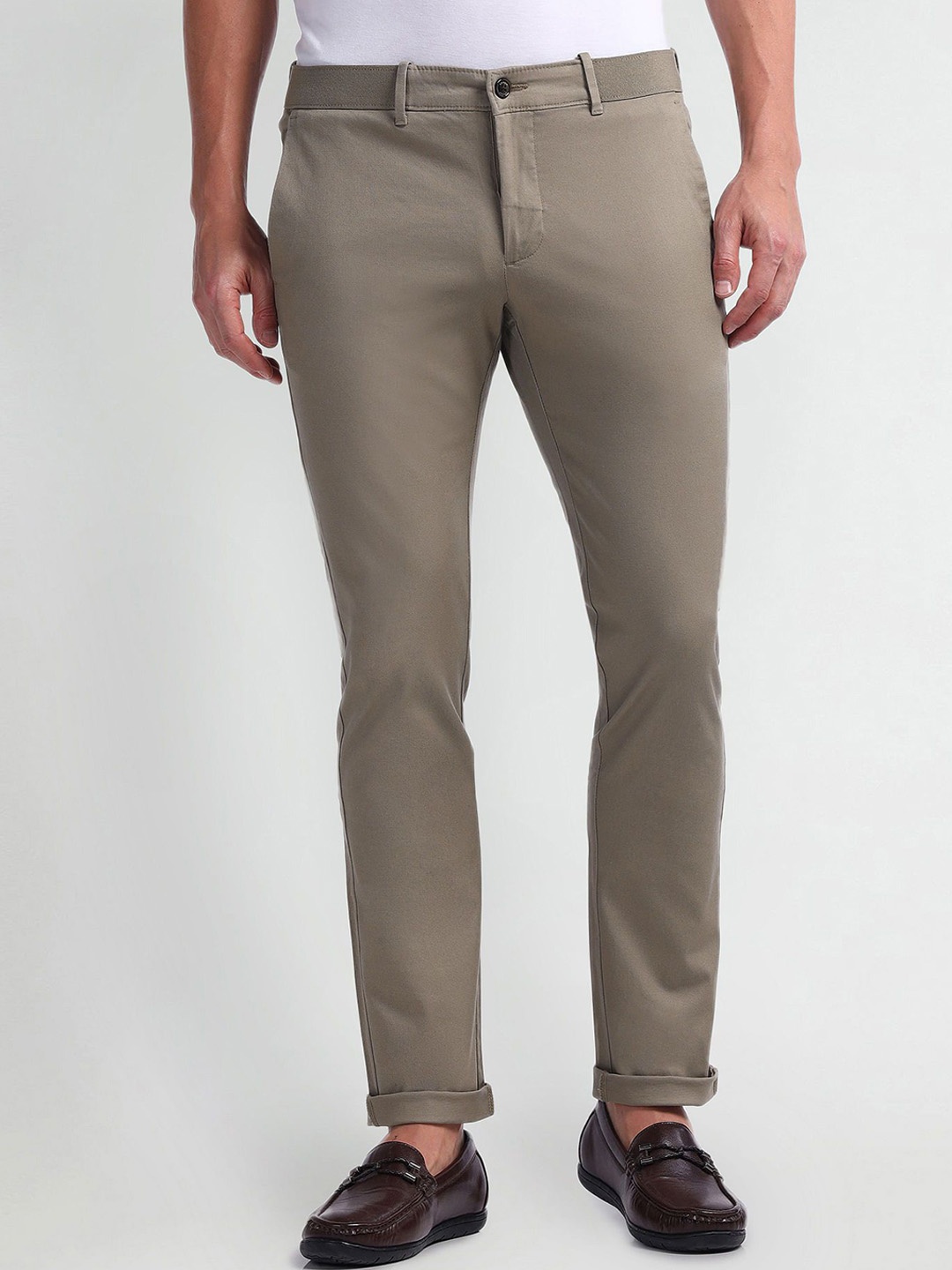 

Arrow Sport Men Slim Fit Trousers, Brown